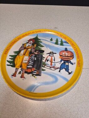 McDonald's Ronald McDonald Hamburglar 1977 Winter Plate Melamine